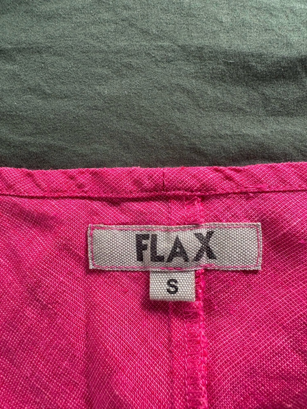 Flax Bright Pink Linen Tank - Sleeveless Scoop Neck - Picture 4 of 4